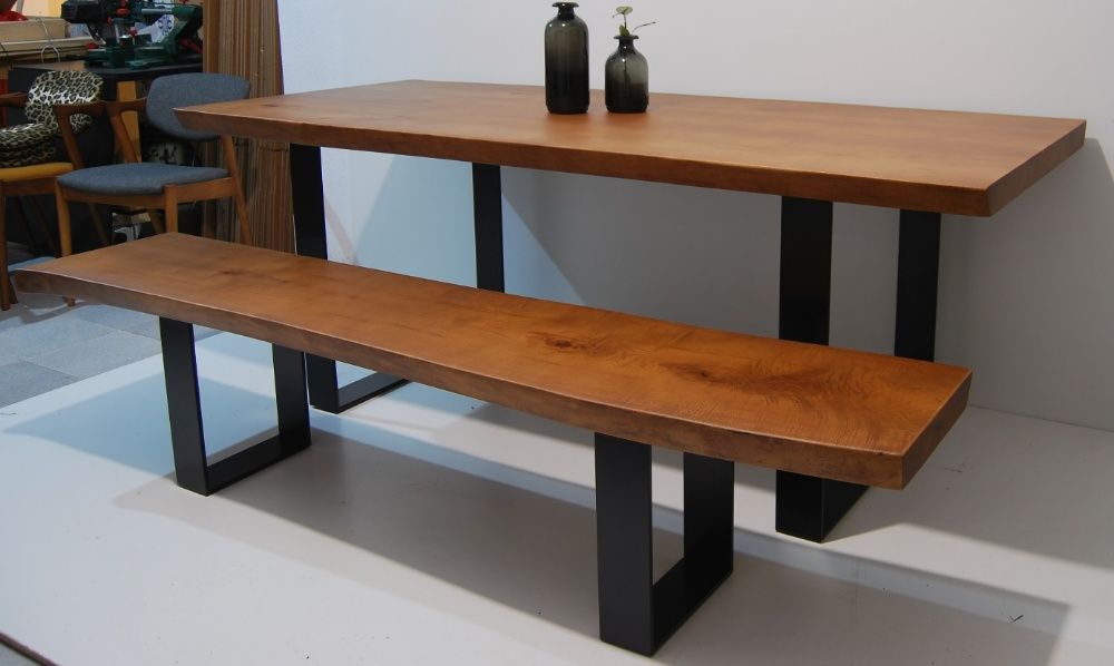 Mesa de Jantar sala em madeira vintage / retro Estilo industrial