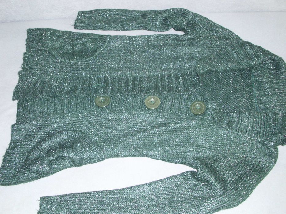 Sweter modny zieleń butelkowa miękki M/L stan bdb wyprzedaż