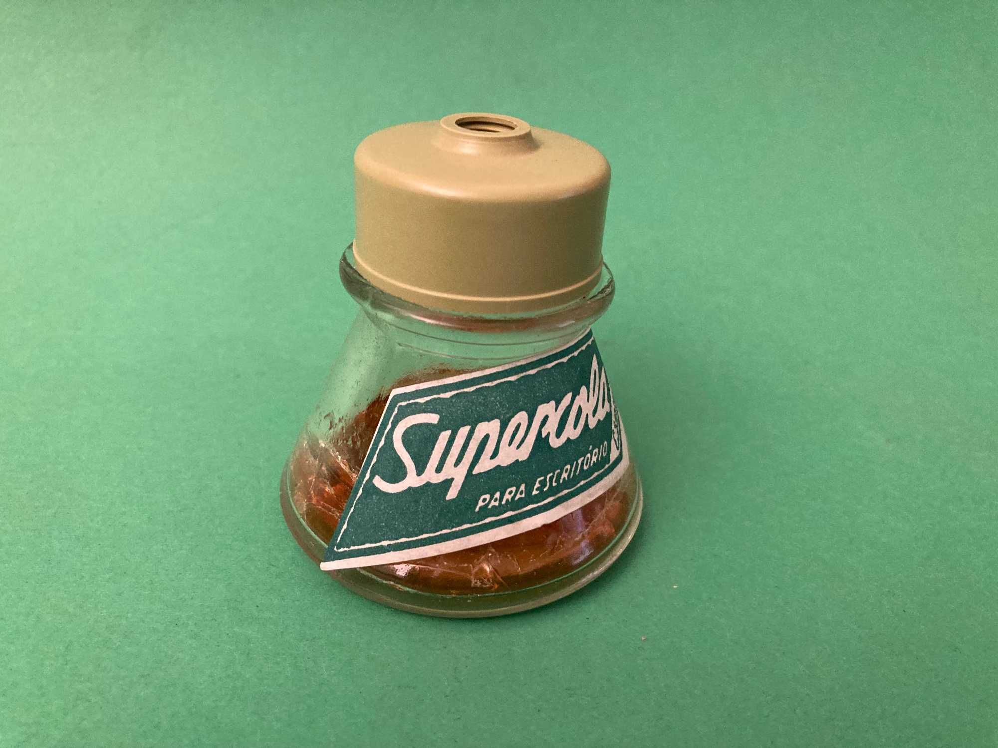 Frasco em Vidro de Cola Supercola Anos 60/70 tamanho pequeno