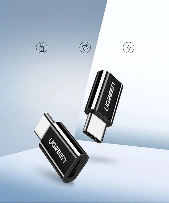 Ugreen adapter przejściówka z micro Usb na Usb Typ C czarny (30391)