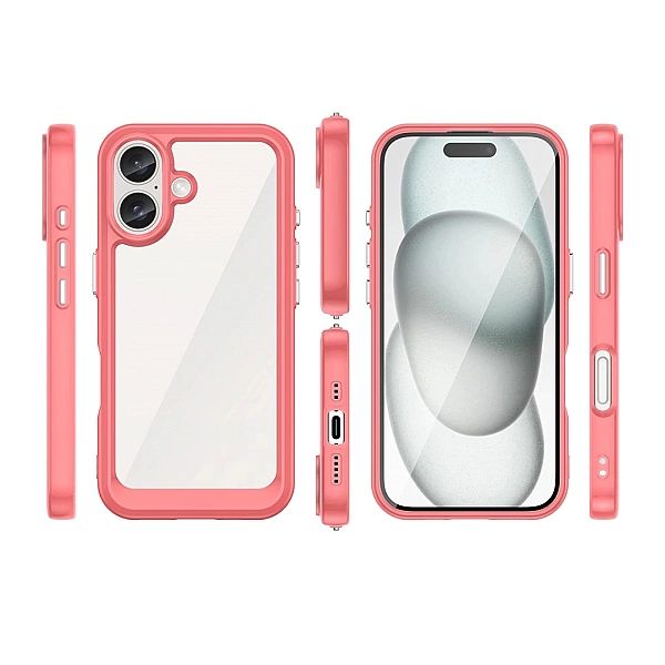 Etui Outer Space Case z żelową ramką do iPhone 16 Plus - czerwone