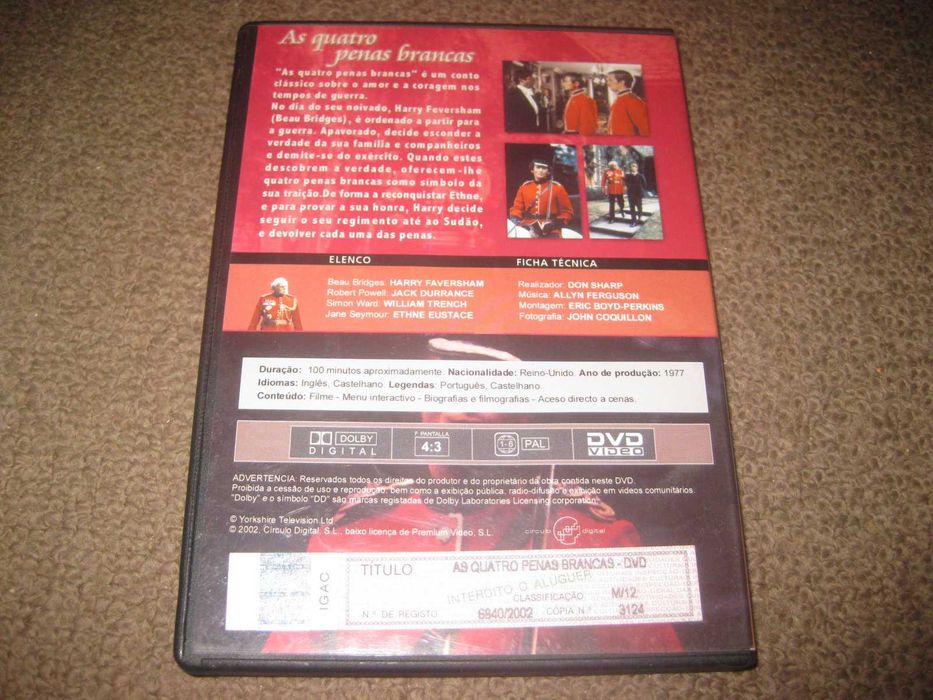 DVD "As Quatro Penas Brancas" com Beau Bridges/Raro!