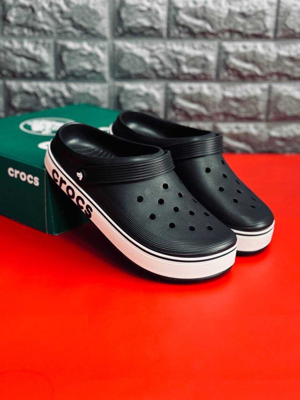 Топ-качество! Crocs мужские Шлепай легко! Тапочки Крокс black\white