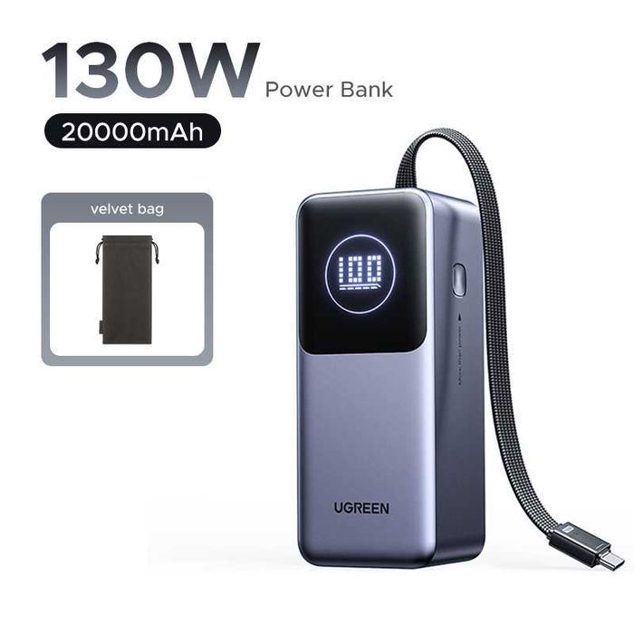 Павербанк UGREEN PB723 Nexode 20000mAh 130W with Built-in USB-C