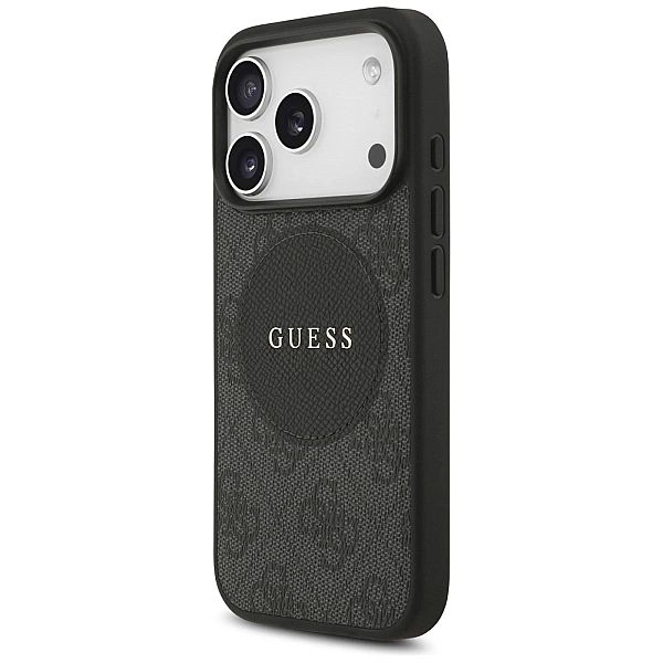 Etui Guess 4G Circle Classic Logo MagSafe na iPhone 17 Pro - czarne