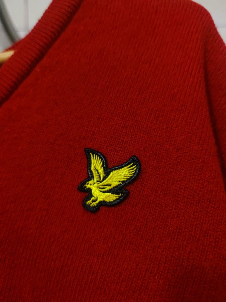 sweter sweterek czerwony XXL red Lyle&Scott classic sport retro drip p