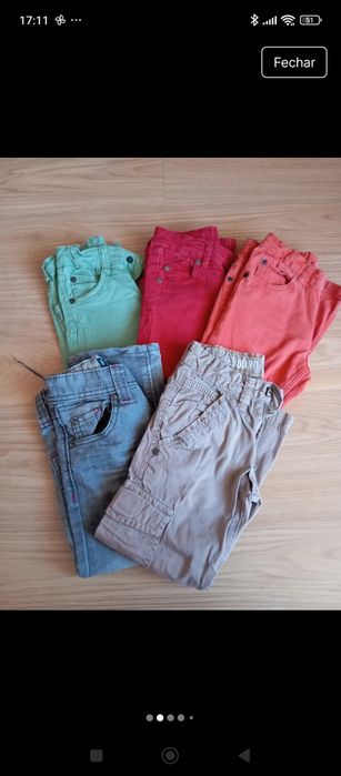 Conjunto de calças tamanho 3/4 anos