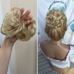 Натуральный шиньон резинка с кудрявый славянских пышных волос блонд