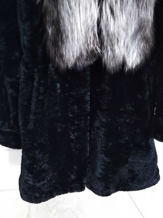 r. S-M naturalne futro z kapturem, mouton muton lis,skóra owcza, norki