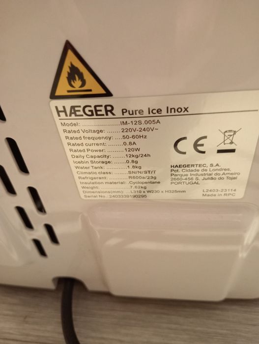 Máquina gelo Haeger