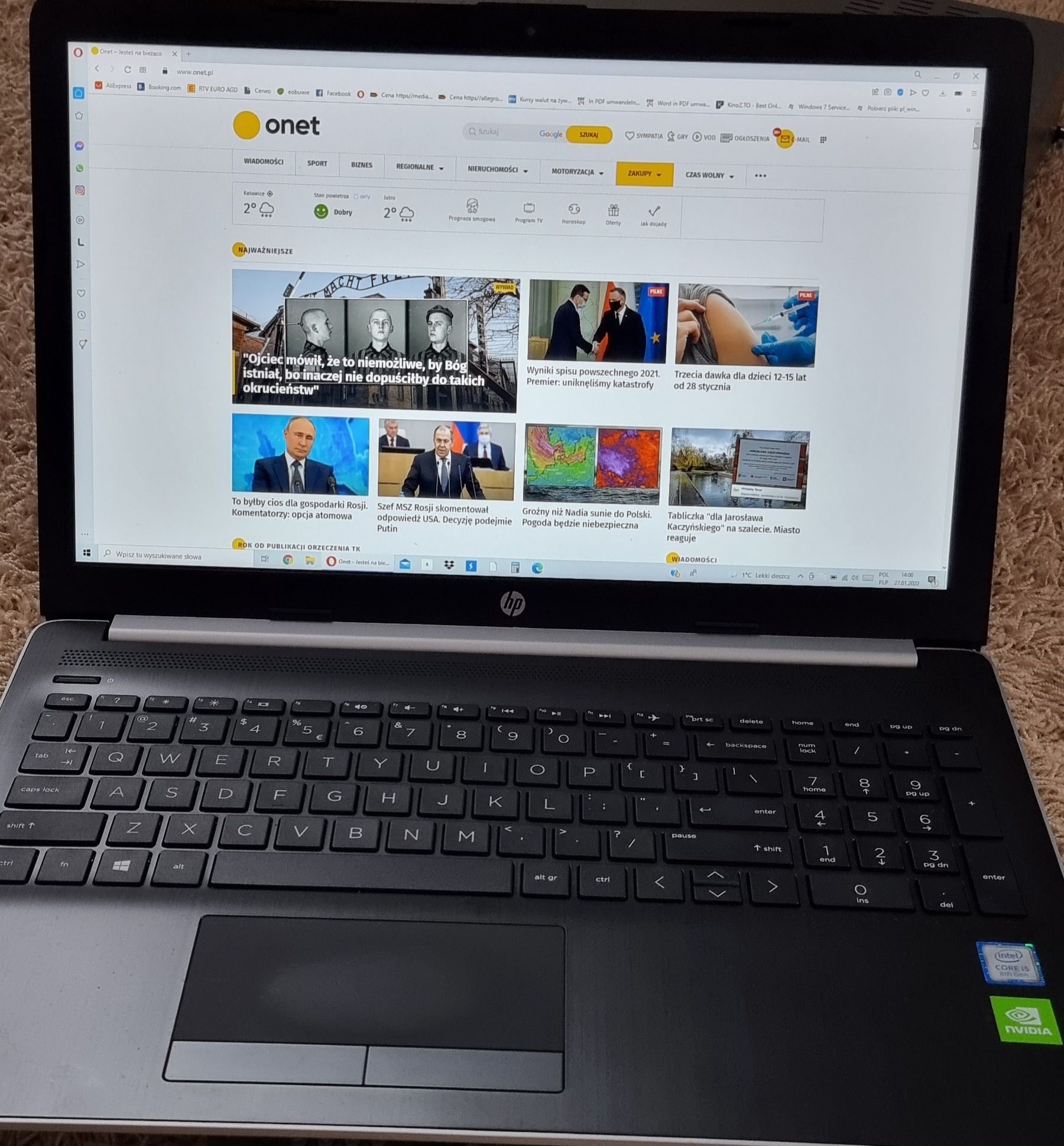 HP 15 " Laptop  Intel i5-8256 8 generacji  16GB RAM. 2 dysk SSD Navida