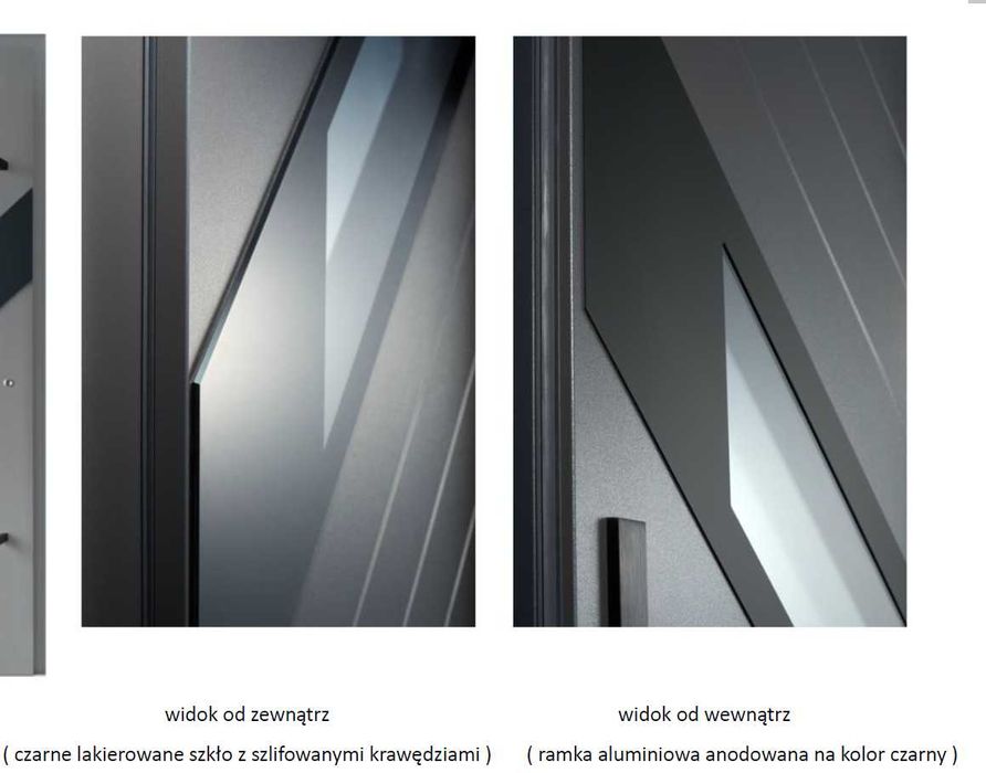 Drzwi Martom Passive ALU 90 mm, Diamond, Szare (od ręki)