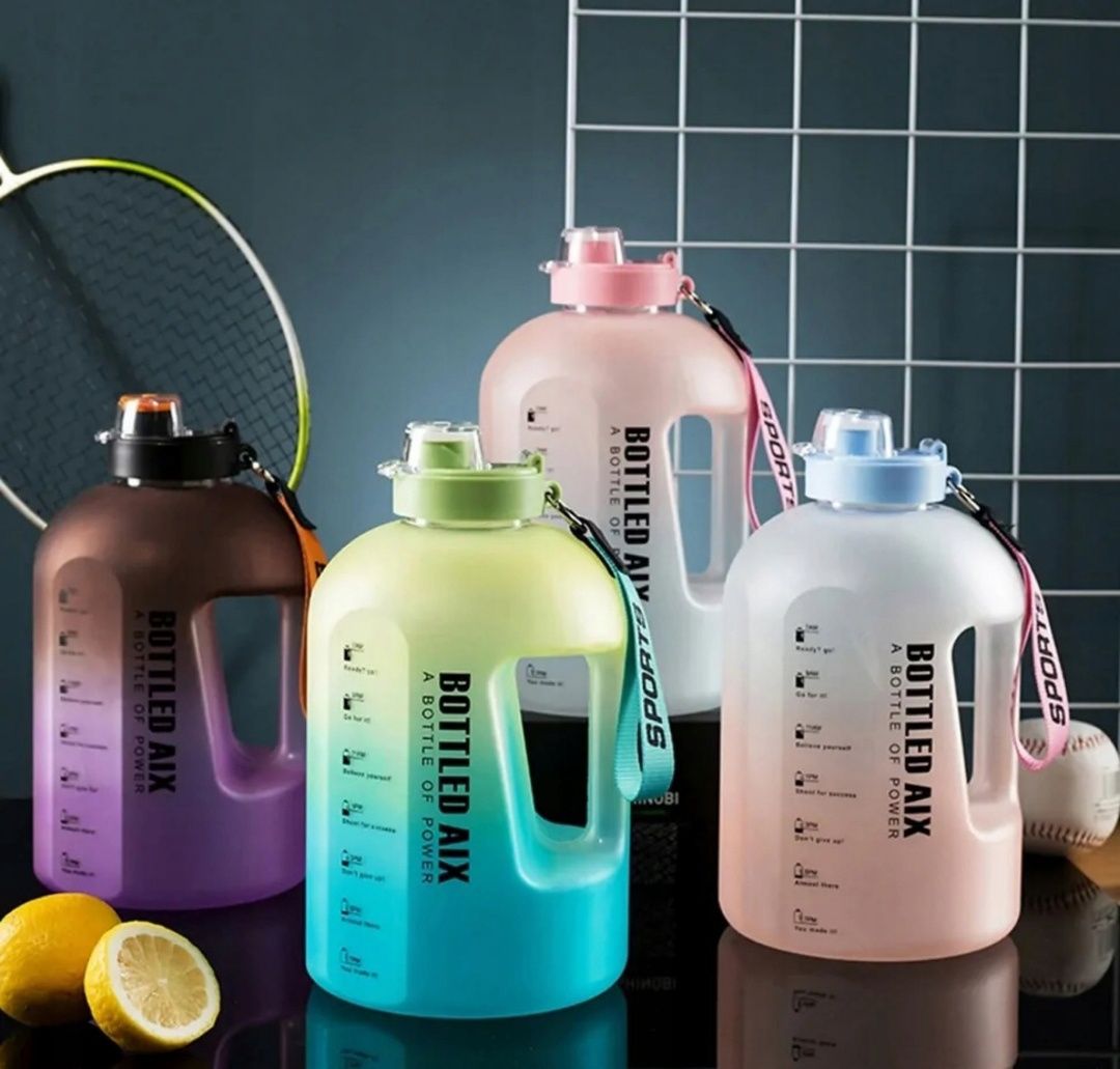 Butelka bidon shaker 2,2L z ustnikiem miarką motywacyjna turystyczna