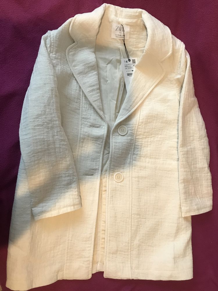 ZARA płaszczyk ecru 152 NOWY komunia