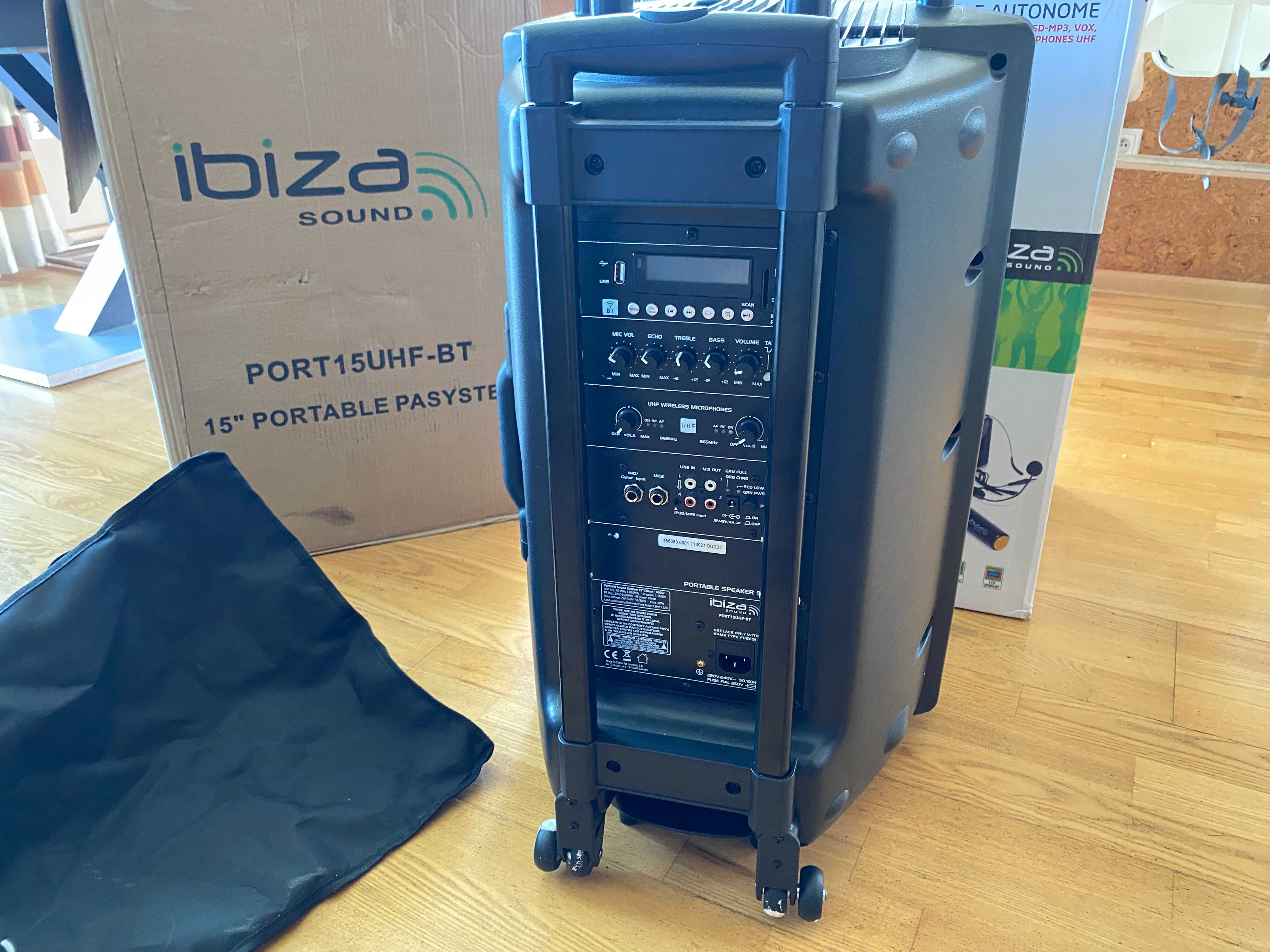 Głośnik przenośny Ibiza Sound PORT15UHF-BT czarny 800 W