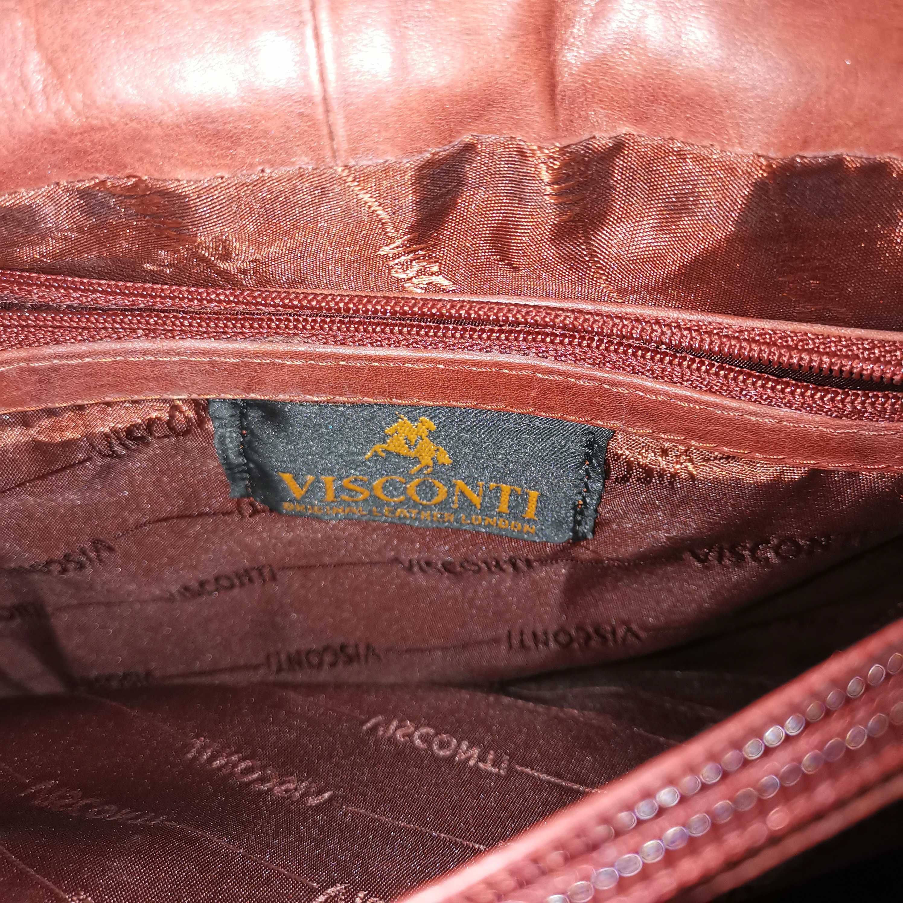 Visconti кожаный брендовий портфель сумка деловая