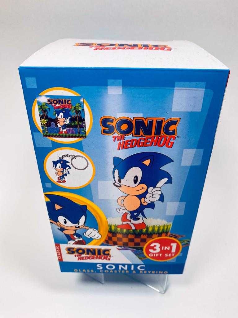 Zestaw Prezentowy SONIC THE HEDGEHOG Szklanka Brelok Nowy Poznań