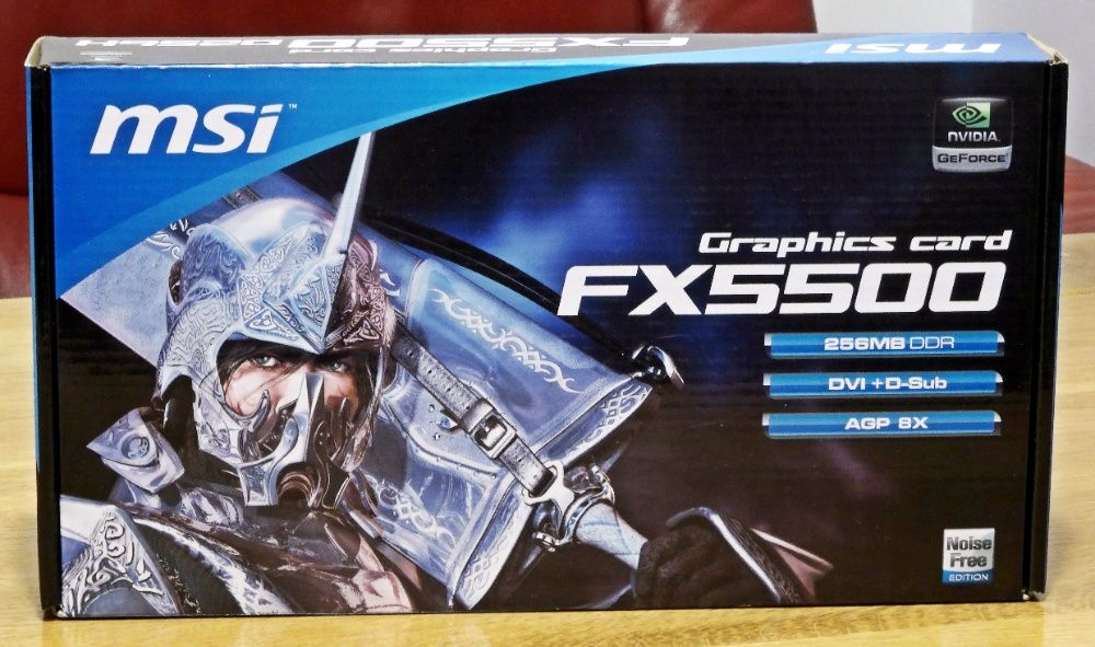 Nowa! Karta Graficzna nVidia MSI GF FX 5500 AGP 256MB 128bit VGA DVI