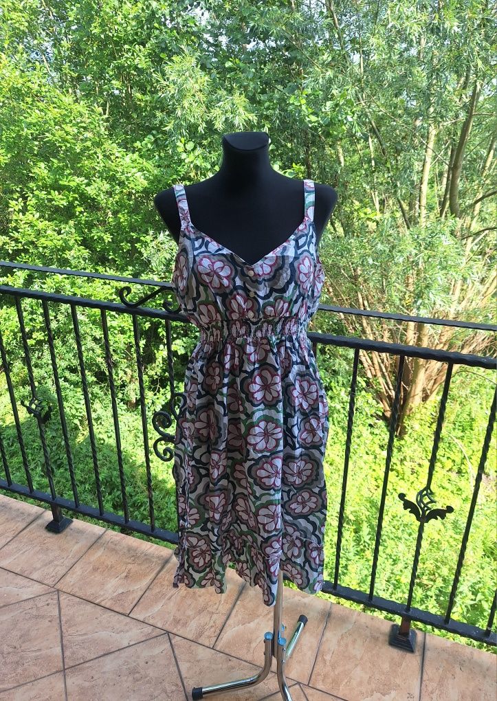Sukienka midi 100 % bawełna marka Mia Moda rozmiar XXL 44