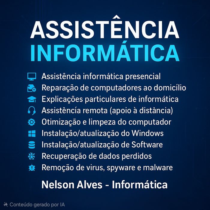 Assistência informática no local ou remotamente