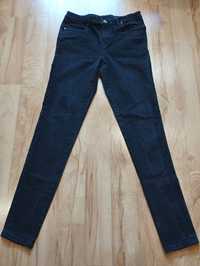 Czarne skinny jeansy wąskie dżinsy z wysokim stanem