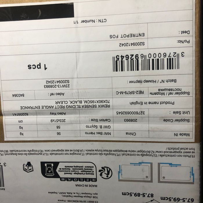 Kabina prysznicowa Remix marki Sensea kolor czarny, nowa