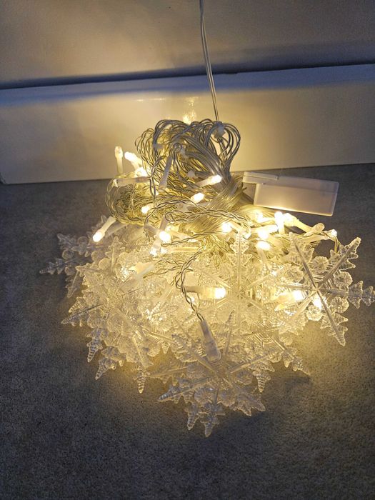 kurtyna świetlna LED płatki śniegu 3,5mx0,8