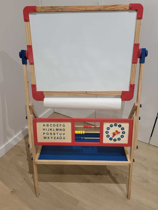 Dwustronna tablica magnetyczna stojąca edukacyjna z magnesami