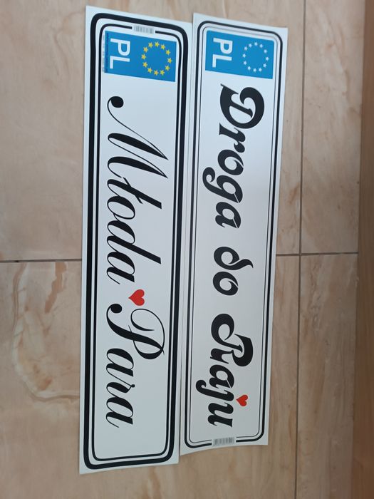Tablice rejestracyjne na ślub / wesele