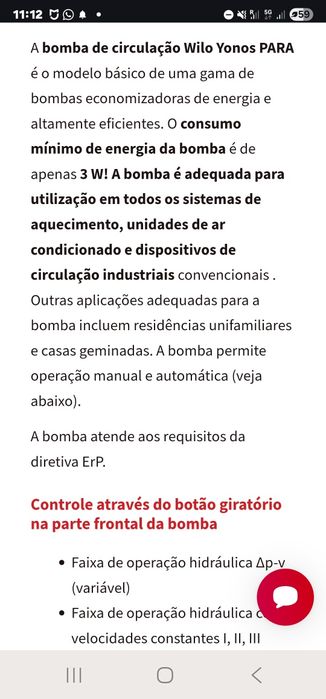 Bomba de circulação água wilo