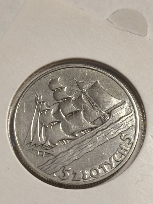 5 zł 1936 żaglowiec