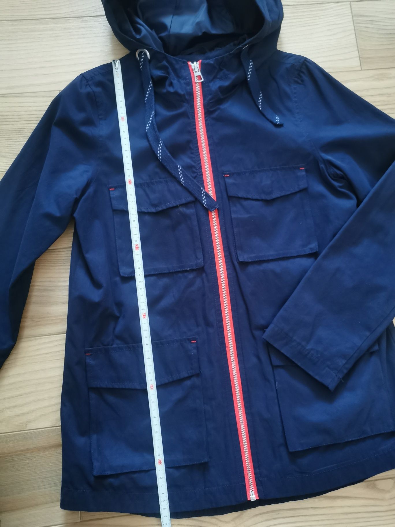 Kurtka Reserved parka XS S 34 36 granatowa cienka lekka wiatrówka