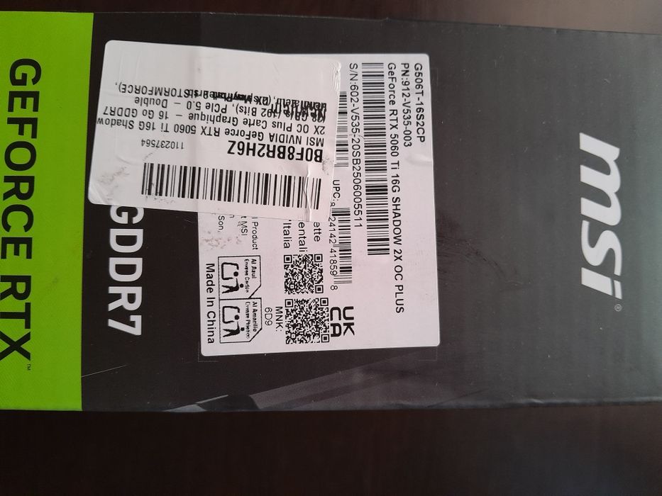 Відеокарта MSI GeForce RTX 5060 Ti 16G SHADOW 2X PLUS