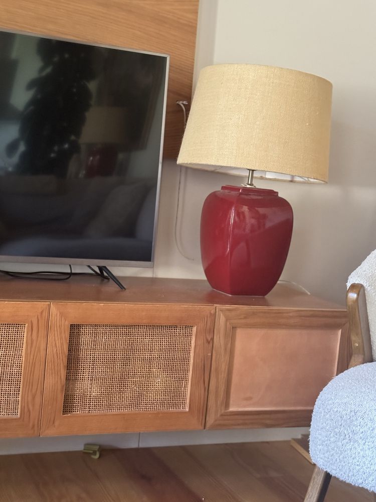 Móvel Aparador Tv Secreataria Palhinha Rattan Madeira cómoda