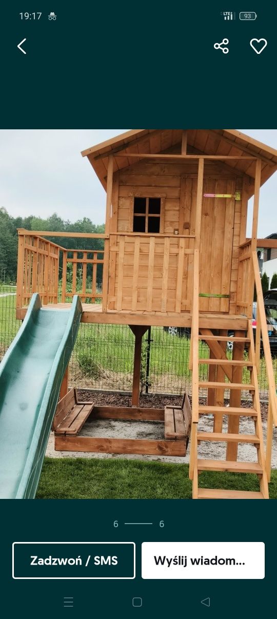 Plac zabaw dla dzieci ślizg ścianka huśtawki piaskownica