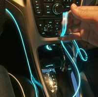 Oświetlenie ambientowe do auta niebieskie 5m