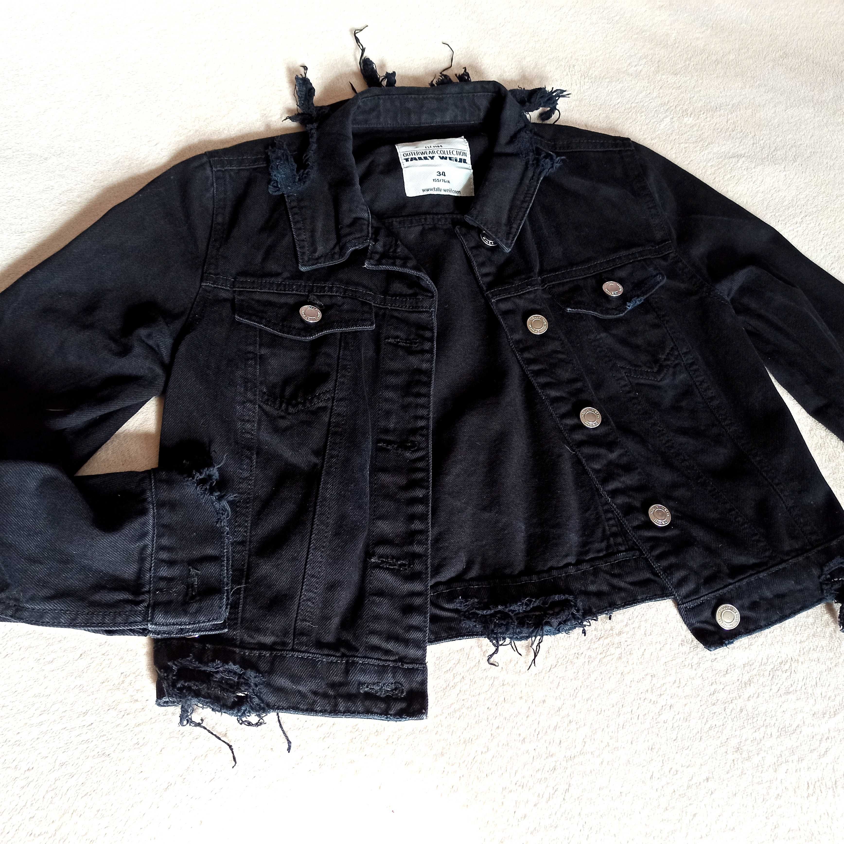 Оригинальный  черный джинсовый  пиджак