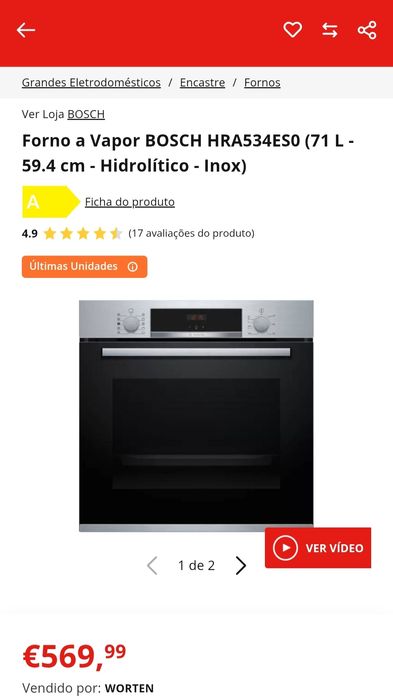 Forno e placa Bosh; Exaustor Ciarra