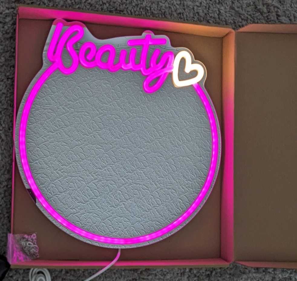 Lustro akrylowe  Neon LED, dekoracyjne, nieużywane