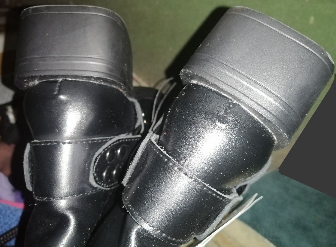 RESERVED PREMIUM buty SKÓRZANE skóra botki bikery Ze SrebrnymiOkuciami