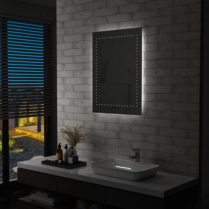 Vidaxl Ścienne Lustro Łazienkowe Z Led, 60 X 80 Cm