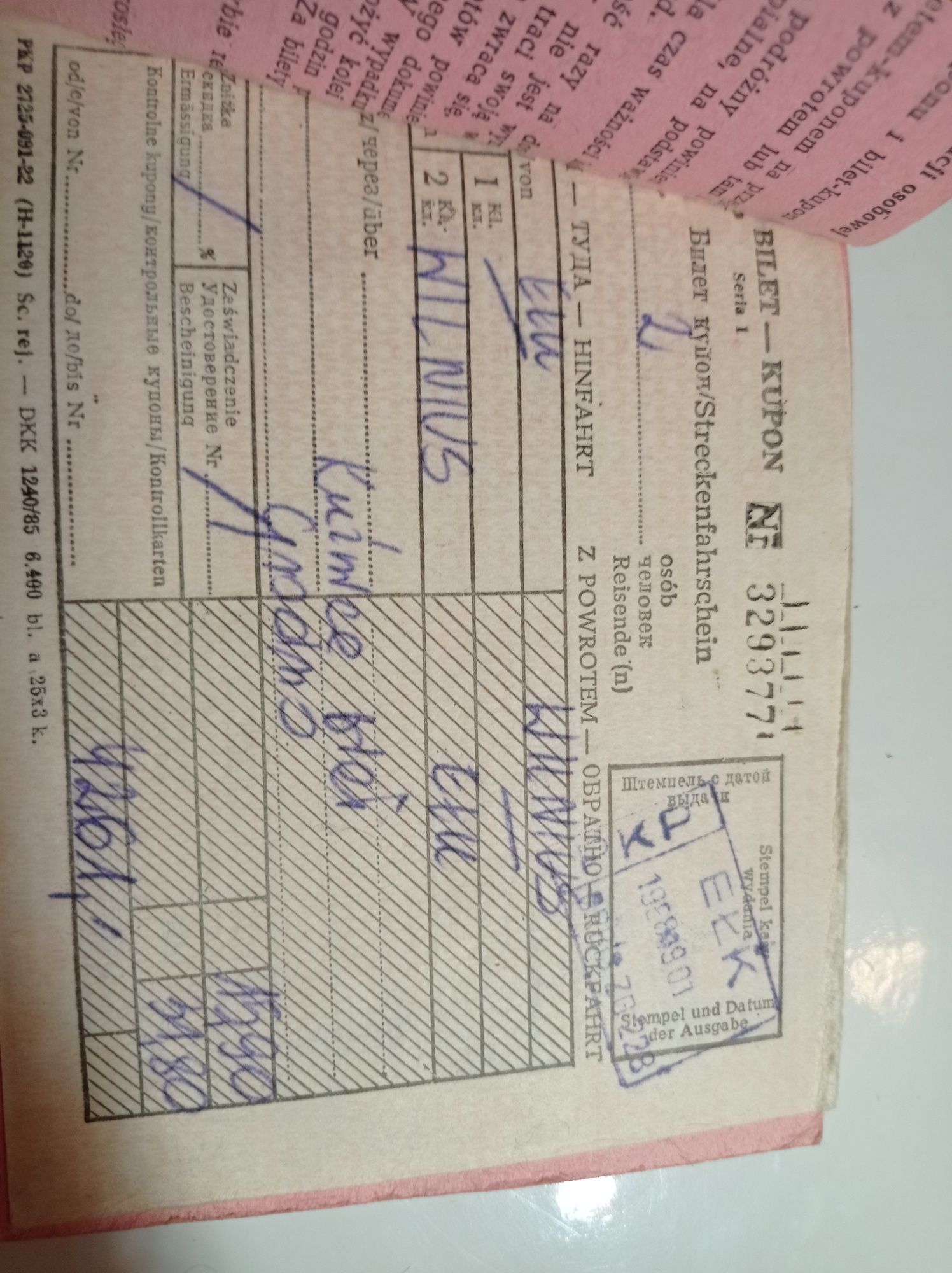 Książeczka kuponowe Polskie Koleje Państwowe bilet PKP PRL