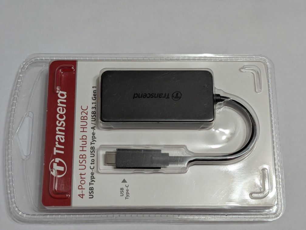 USB‑хаб Transcend 4‑Ports HUB2C (USB‑A to USB‑C)
