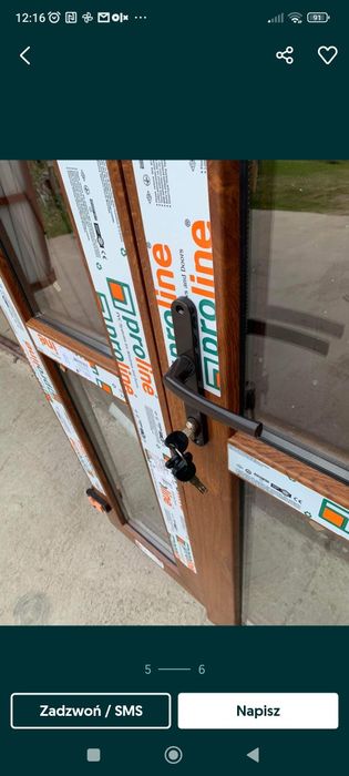 Drzwi Pcv 1250/2100, 1400/2100, 1800/2100 Lewe/Prawe Od Reki,