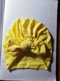 Czapka dziecięca turban żółta