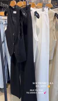 Класичний костюм двійка , Льон , трендовий костюм з жилетом