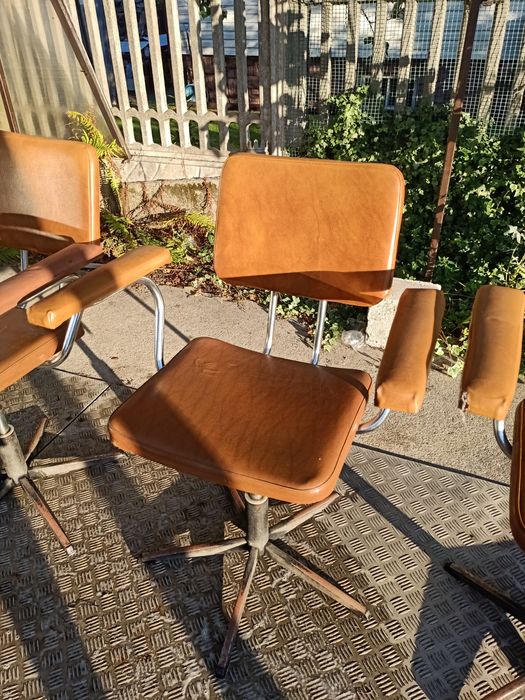 Krzesła obrotowe PRL 5szt. vintage loft