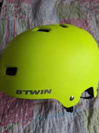 Kask rowerowy BTwin bmx młodzieżowy rozm. L 58-61  fluo