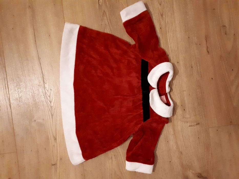Sukienka Mikołajka strój przebranie mikołajki pomocnik Mikołaja 3-6 m