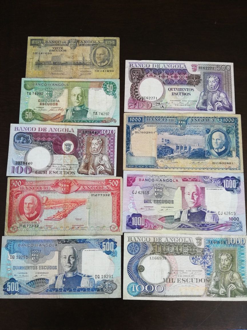 Notas Angola. Conjunto 10€mais portes de envio